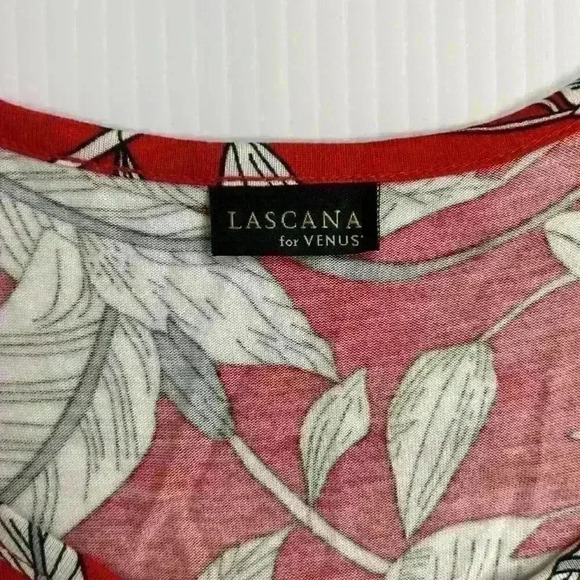 Lascana for Venus Womens XS Red White Floral Cold Shoulder Tunic Flutter Sleeve - Picture 5 of 10